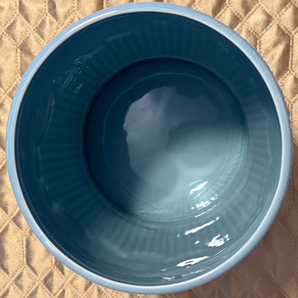 NWOT LENOX AMERICAN BY DESIGN FRENCH PERLE GROOVE CERAMIC WASTEBASKET Ice Blue - Picture 7 of 9